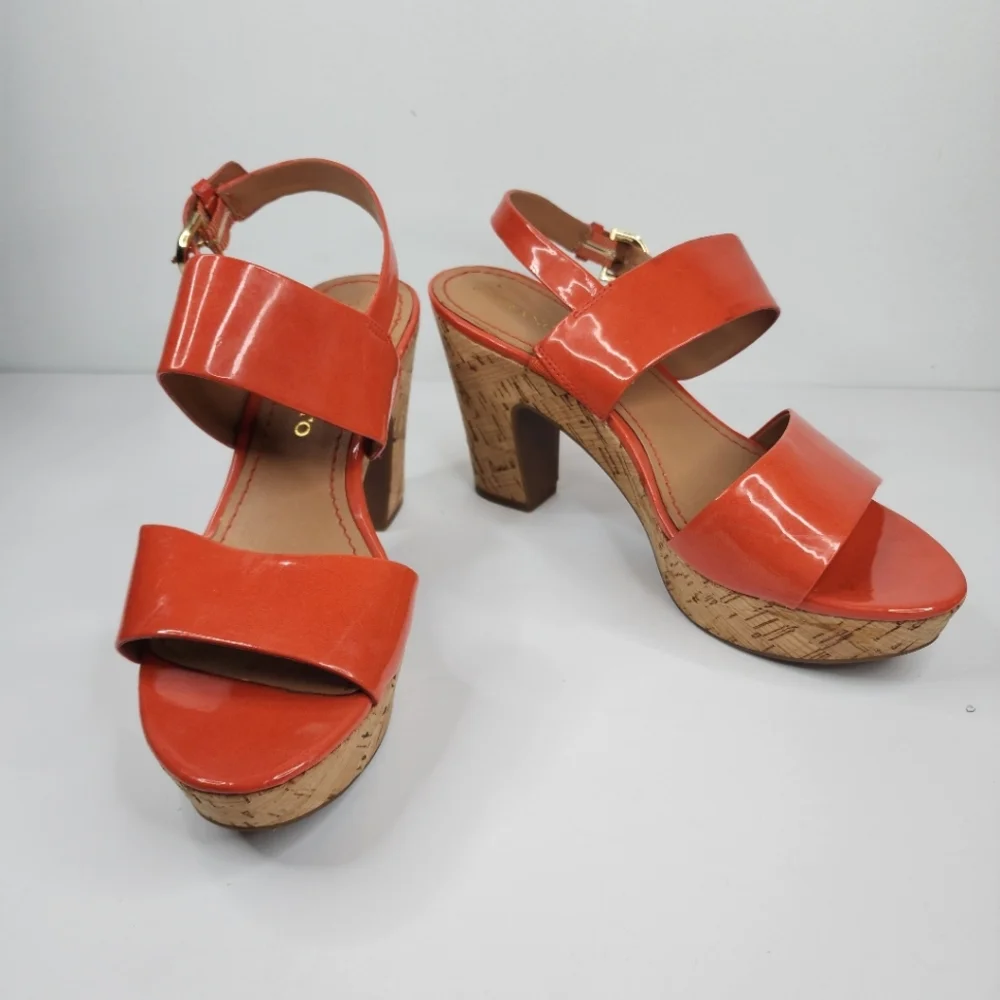 FRANCO SARTO Orange Platform Heels.
